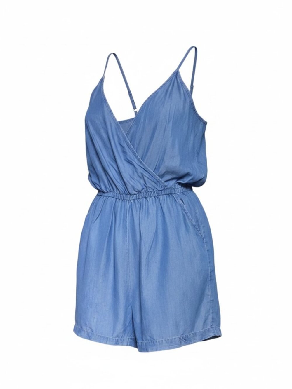 Ci Sono Spaghetti Strap Surplice‎ V-Neck Romper Shorts Sz M Blue #144i